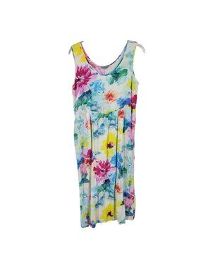 VTG Jams world biscotti midi tank dress size XL sleeveless Floral Coastal beachy